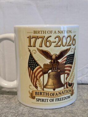 USA 250th Anniversary 1776-2026 Patriotic Coffee Mug.